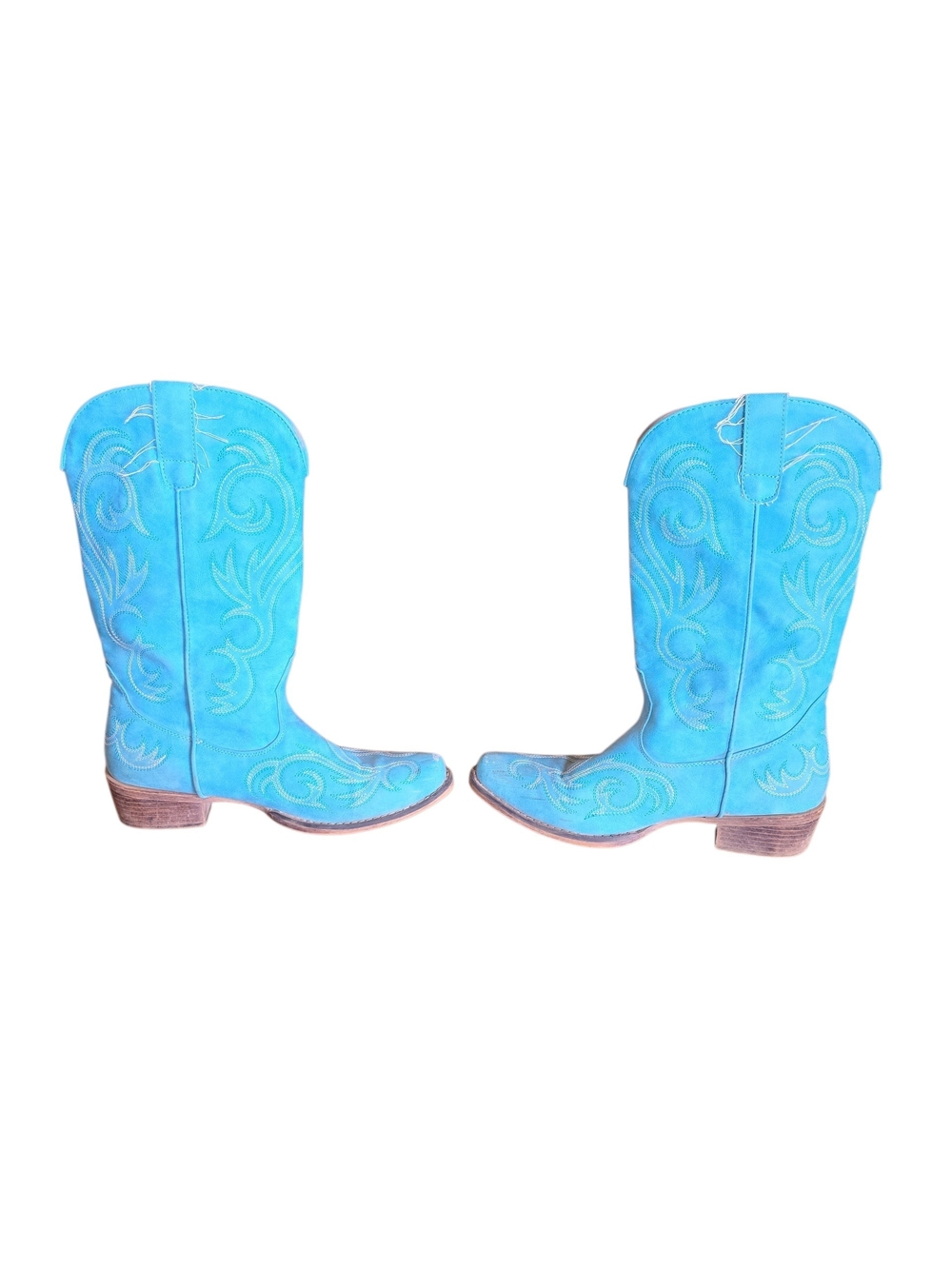 Roper One Of A Kind Turquoise Tooled Leather Women's Cowboy Boots - Picture 4 of 11